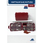 Haftalık Taşınabilir Ilaç Saklama Kutusu 10 Bölmeli Taşınabilir 7 Günlük Seyahat Hap Vitamin Saklama Düzenleyici Kitlenir Kapak Organizer - Kırmızı