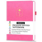 Haftalık ve Aylık Planlayıcılı Hazır Kurşun Tarzı Defter, Önceden Hazırlanmış Kurşun Planlayıcı Şablonları ile Noktalı Günlüğü, Alışkanlıklar ve Ruh Hali İzleyici ile Nokta Izgarası Günlük Tutma, 12
