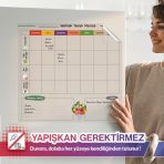 Haftalık Yemek Menüsü Planlayıcı Yapışkansız Tutunan Statik, Yeri Değiştirilebilir Akıllı Kağıt