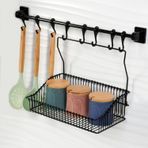 Hagen Güçlü Yapıştırma 8 Li Askı Rayı (55 Cm) + 20X30 Ferforje Sepet