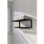 Hagen Paslanmaz Metal Havluluk Banyo Rafı 2Katl Bornozluk Rafı Havluluk Şampuanlık Yüksek:20 EnBoy:45x27cm