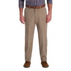 Haggar Erkek Esnek Fitilli Kadife Genişletilebilir Bel Klasik Kesim Düz Ön Pantolon, Medium Haki, 36W x 31L