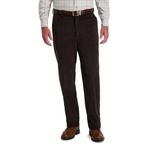 Haggar Erkek Esnek Kadife Genişletilebilir Bel Klasik Kesim Düz Ön Pantolon, Espresso, 38W / 32L
