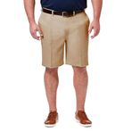 Haggar Erkekler Büyük ve Uzun boylu 18 Pro Klasik Fit Stretch Düz Ön Kısa, Khaki, 50