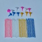 Hagiki Ince Doğum Günü Mumu , Mini Boy , 6 cm Uzunluk ve 4 mm Çapında Doğum Günü ve Pasta Mumları - 24 Adet