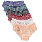 HAGOT 6 adet kadın külotu, dantelli, seksi, kadınlar için iç çamaşırı, slip boxer şort, hipster külot iç çamaşırı, yumuşak ve rahat, L, Üçgen stili, L