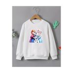 haha Kız Çocukları için Elsa & Anna Baskılı Uzun Kollu T-shirt