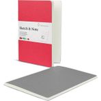 Hahnemühle Not Defteri Sketch Note A6 125G. Gri-Pembe 2 Adet 20 Sayfa