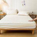 HAIBA 200 x 220 cm+30 cm Lastikli Çarşaf Seti, Kutu Yaylı ve Su Yatakları için - 3 Parça Beyaz Çarşaf, Üstün Konfor için Yumuşak Streç Kumaş