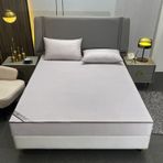 HAIBA Premium Su Geçirmez Yatak Koruyucu Kılıf, Fermuarlı, Toz Akarı ve Tahtakurusu Korumalı, Açık Gri, 120 x 200 cm + 25 cm Derinlik, Üstün Uyku Koruması