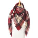 Haibing Atkı Atkısı Ekose Eşarp Boyun Şal Sıcak Kadın Örme Kaşmir Kafes Battaniye Büyük Uzun Sarar Eşarp Şal (Color : 16, Size : 140x210cm)
