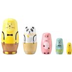 Haibing Rus Matruşka Bebekleri Yuvalama Bebekleri 5 Layer Wood Russian Nesting Dolls Lion Different Animal Matryoshka Hand Paint For Christmas Gifts Crafted Doll Rus Yuvalama Bebeği Yuvalama Bebekler