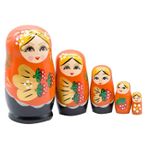 Haibing Rus Matruşka Bebekleri Yuvalama Bebekleri 5 Pcs Matryoshka Wooden Nesting Doll Home Decor Collection Cute Style Hand Painted Stacking Doll Christmas Gifts Rus Yuvalama Bebeği Yuvalama Bebekler