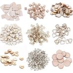 Haicheng Shop 10 Adet 80MM Yuvarlak Stil Doğal Ahşap Mini Aşk Heartstarround Şekil Düğün Masa Dağılım Dekor Bitmemiş Ahşap El Sanatları Dıy Düğün Süsleri Hediye (Yurt Dışından) - Renkli