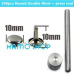 Haicheng Shop 10 mm x 10 mm Stili Altın Aracı ile Yuvarlak Çift Kapaklı Perçin Saplama Çarpışma Çivi Metal Başak Kaya Deri Zanaat Ayakkabı Çanta Kemer Konfeksiyon Bilezik Dıy (Yurt Dışından) - Renkli - No: 1