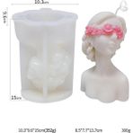Haicheng Shop 13.7cm Tarzı Gözleri Bağlı Kız Silikon Mum Kalıp Dıy Gül Için Insan Vücudu Alçı Portre Mum Yapımı Sabun Reçine Kalıp Hediyeler Ev Dekor (Yurt Dışından) - Renkli