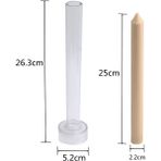 Haicheng Shop 2.2X25CM Tarzı Dıy Uzun Kutuplu Silindir Mum Kalıp El Sanatları Soya Balmumu Mum Kalıpları Yapımı Akrilik Plastik Malzeme Mum Kalıpları Yapımı Araçları (Yurt Dışından) - Mum Yapımı - Renkli