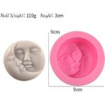 Haicheng Shop Ay Güneş Şekilli Kalıp Stili Yeni Ay Güneş Şekilli Silikon Mum Kalıbı Insan Yüzü Kek Döküm Kalıbı Dıy El Yapımı Balmumu Mum Araçları Ay Sabunu Kalıbı Ev Dekor (Yurt Dışından) - Mum Yapımı - Renkli