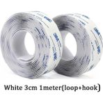 Haicheng Shop Beyaz 3cm Tarzı 1 Çift 1 Metrepairs Güçlü Kendinden Yapışkanlı Cırt Cırt Raptiye Bant Naylon Etiket Velcros Yapıştırıcı Tutkal ile Dıy mm (Yurt Dışından) - Renkli - NO:1