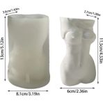 Haicheng Shop Beyaz Stil 3D Insan Vücudu Alçı Reçine Vazo Kalıpları Kalemlik Kek Pişirme Çikolata Kalıp Dıy Mum Yapımı Silikon Çiçek Potcoration Kalıp (Yurt Dışından) - Renkli