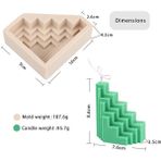 Haicheng Shop C Stili Mum Kalıp El Yapımı Diy Silikon Yapı Taşı S-Şekilli Merdiven 3D Geometrik Sabun Kabı Aromaterapi Alçı Silikon (Yurt Dışından) - Mum Yapımı - Renkli
