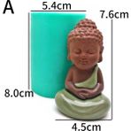 Haicheng Shop Çikolata Tarzı 3D Buda Statu Silikon Kalıplar El Yapımı Sabun Mum Kalıp Kek Dekorasyon Araçları Çikolata Tatlı Pişirme Reçine Kalıp Sanat Hediye (Yurt Dışından) - Mum Yapımı - Renkli