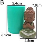 Haicheng Shop Erik Tarzı 3D Buda Statu Silikon Kalıplar El Yapımı Sabun Mum Kalıp Kek Dekorasyon Araçları Çikolata Tatlı Pişirme Reçine Kalıp Sanat Hediye (Yurt Dışından) - mum yapımı - Renkli