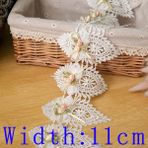 Haicheng Shop Genişlik 11CM Tarzı Dantel Şerit Düğün Dekor Elbise Çanta Dıy Dikiş Aksesuarları Boncuklu Aplike Beyaz 3D Çiçek Nakış Dantel Kumaş ve El Sanatları (Yurt Dışından) - Renkli - No: 1