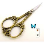 Haicheng Shop Gri Stil Avrupa Retro Oyma Terzilik Veya Dikiş Makası Antika Eski Paslanmaz Çelik Veya Terzi Iğne Oyaları (Yurt Dışından) - Renkli