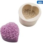 Haicheng Shop H03 Stili 3D Silikon Sabun Kalıp Kalp Aşk Gül Çiçek Çikolata Kalıp Mum Polimer Kil Kalıpları El Sanatları Sabun Baz Aracı Kalıp Için Dıy Formları (Yurt Dışından) - sabun yapımı - Renkli