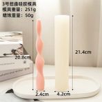 Haicheng Shop Kalıp-3-Nqgj Stili Dıy Uzun Kilise Mum Kalıbı El Yapımı Özel Şekilli Bar Mum Silikon Kalıp Dönen Vidalı Çubuk Mum Kalıbı Mum Yapımı (Yurt Dışından) - Renkli