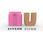 Haicheng Shop Kalıp Stili U-Şekilli Aromaterapi Mum Kalıbı Dıy Geometrik Yaratıcı Mumlar Silikon Kalıp Mum Yapımı Kalıpları Mum Yapımı Kiti Reçine Kalıp (Yurt Dışından) - Renkli