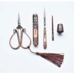 Haicheng Shop Kırmızı Makas Seti 7 Stili Retro Ors Set Vintage Ors Iğne Depolama Tüpü Bız Geçirici Yüksük Nakış Ipliği Terzi Ors Dikiş Araçları Dıy (Yurt Dışından) - Renkli