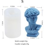 Haicheng Shop Küçük Stil Büyük David Silikon Mum Kalıp Dıy Portre Insan Vücudu Mum Yapımı Sabun Caly Reçine Kalıp Hediye Zanaat Malzemeleri Ev Dekorasyon (Yurt Dışından) - Renkli