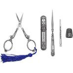 Haicheng Shop Makas Seti Stili Lmdz Nefis Vintage Ors Set Ors+Iğne Saklama Tüpü+Tığ+Iğne Ipliği+Yüksük (Yurt Dışından) - Renkli