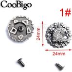 Haicheng Shop No.1 Tarzı 10 Takım Metal Saplama Düğmeleri Perçinler Çiviler Sivri Giysiler Için Couture Deri El Sanatları Dıy Dikiş Aksesuarları Çiçek Kalkanı Kartal (Yurt Dışından) - Renkli - No: 1
