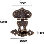 Haicheng Shop No.10 Tarzı 1 Takım Antik Pirinç Ahşap Kasa Çile Vintage Stil Dekoratif Mücevher Hediye Kutusu Bavul Çile Mandalı Kanca Mobilya Toka Toka Kilidi (Yurt Dışından) - Renkli