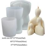 Haicheng Shop Sx-Rx-64 Stili Yaratıcı Mum Silikon Kalıp 3D Çift Aile Soyut Insan Şekli Aroma Mum Yapımı Balmumu Kalıpları Sabun Kalıp Ev Süsleme Dekor (Yurt Dışından) - Renkli