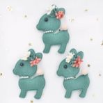Haicheng Shop Yeşil-4 Adet Tarzı 7cm Peluş Kumaş Yastıklı Aplikler Karikatür Geyik Yapışkan Taklidi Çiçek Yama Giyim Zanaat Sticker Dıy Saç Süsleme F89 (Yurt Dışından)