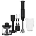 Haier 1000W El Blender Seti Cam Hazneli Doğrayıcı Çırpıcı 10 Kademeli Turbo HHB5B5/1 - Siyah - Inox