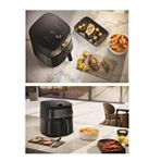 Haier Airfryer Fritöz Siyah Haf5a2 011 2000 W Çok Amaçlı Pişirici, 7 L Maksimum Kapasite, Cam Pencere, Manuel Ayarlar, Kaymayı Önl