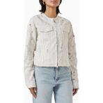 Haikure Jena Destroyed Denim Ceket, Bej Şık ve Modern Sokak Stili - XS - Krem