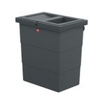 Hailo FlexBox S çok fonksiyonlu çöp kutusu – koku geçirmez kapaklı çöp kutusu – iç ve dış mekanlara kauçuk mıknatıs ile esnek montaj – 7 l – siyah