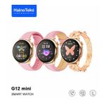 Haino Teko Germany G12 Mini Akıllı Saat + Taşlı Metal Kordon, Deri Kordon, Silikon Kordon
