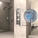 Haiti Düz Krom Musa 200 Watt 300x1100 cm Termostatlı Elektrikli Havlupan