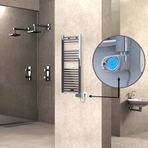 Haiti Düz Krom Musa 200 Watt 400x1000 cm Termostatlı Elektrikli Havlupan