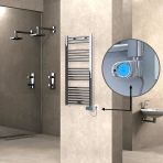 Haiti Elektrikli 300 Watt 500x1100 cm Düz Krom Musa Termostatlı Havlupan