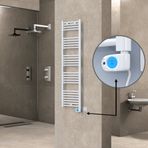Haiti Elektrikli 600 Watt 400x1500 cm Düz Beyaz Musa Termostatlı Havlupan