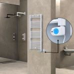 Haiti Elektrikli 600 Watt 500x1200 cm Düz Beyaz Musa Termostatlı Havlupan