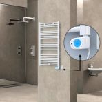 Haiti Elektrikli 600 Watt 600x1100 cm Düz Beyaz Musa Termostatlı Havlupan